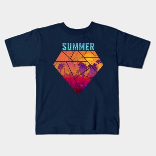 Los Angeles Summer Vintage Retrowave Grunge Kids T-Shirt